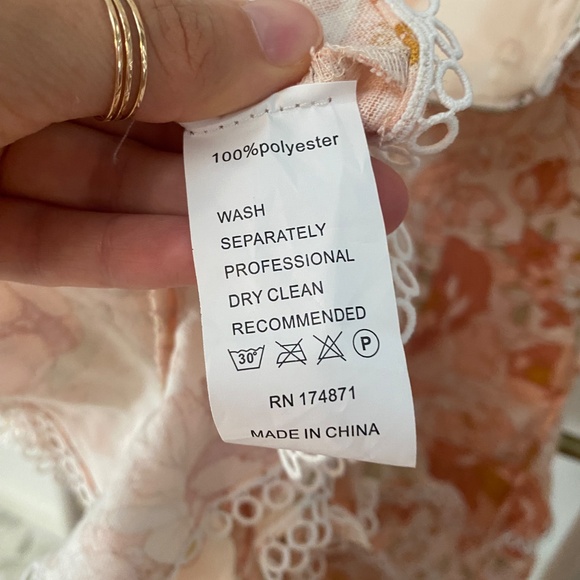 70F/21C Womens Peach Floral Off-the-Shoulder Mini Ruffle Summer Dress Size S - Picture 12 of 12